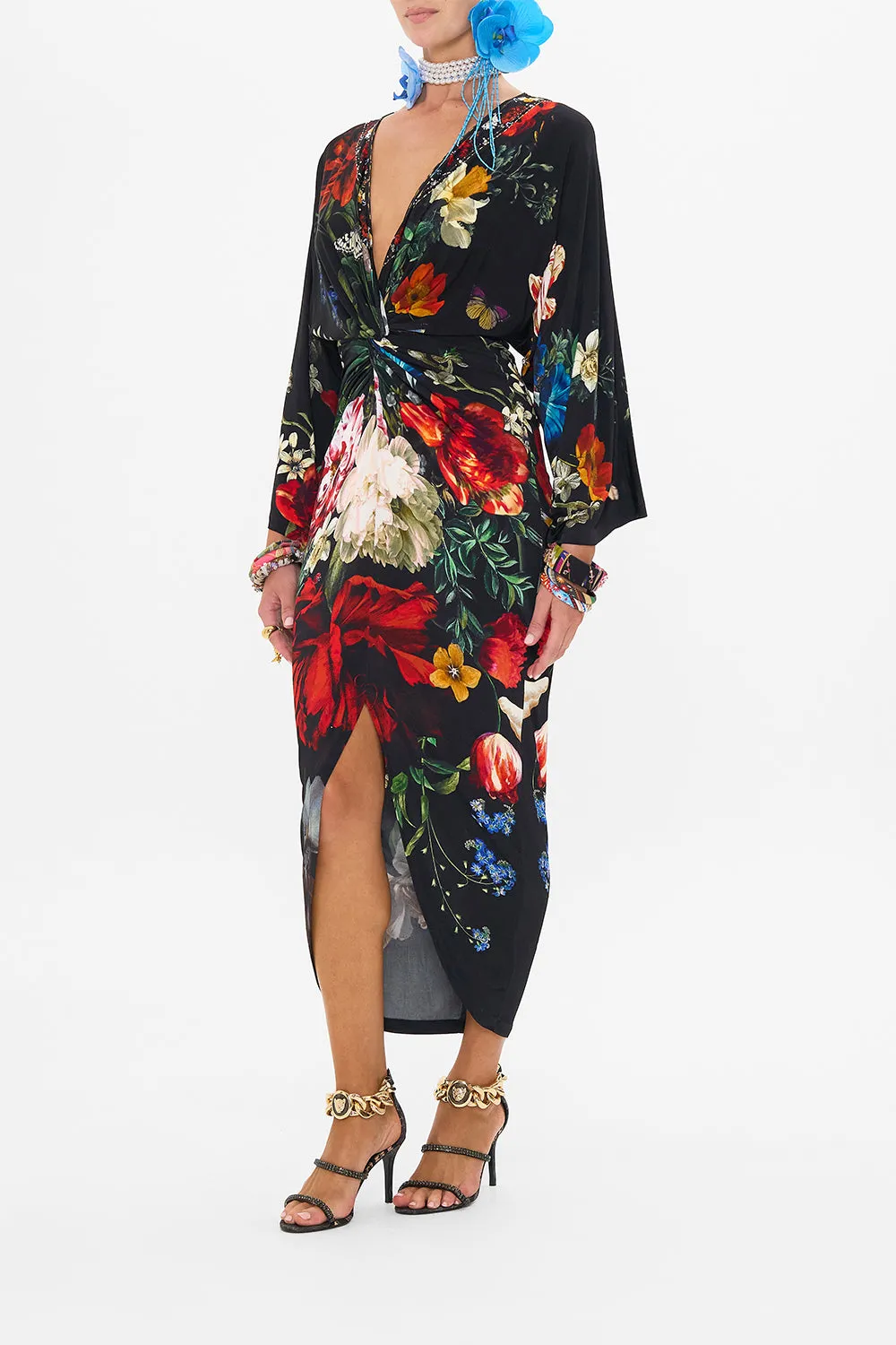 LONG SPLIT FRONT TWIST DRESS A STILL LIFE