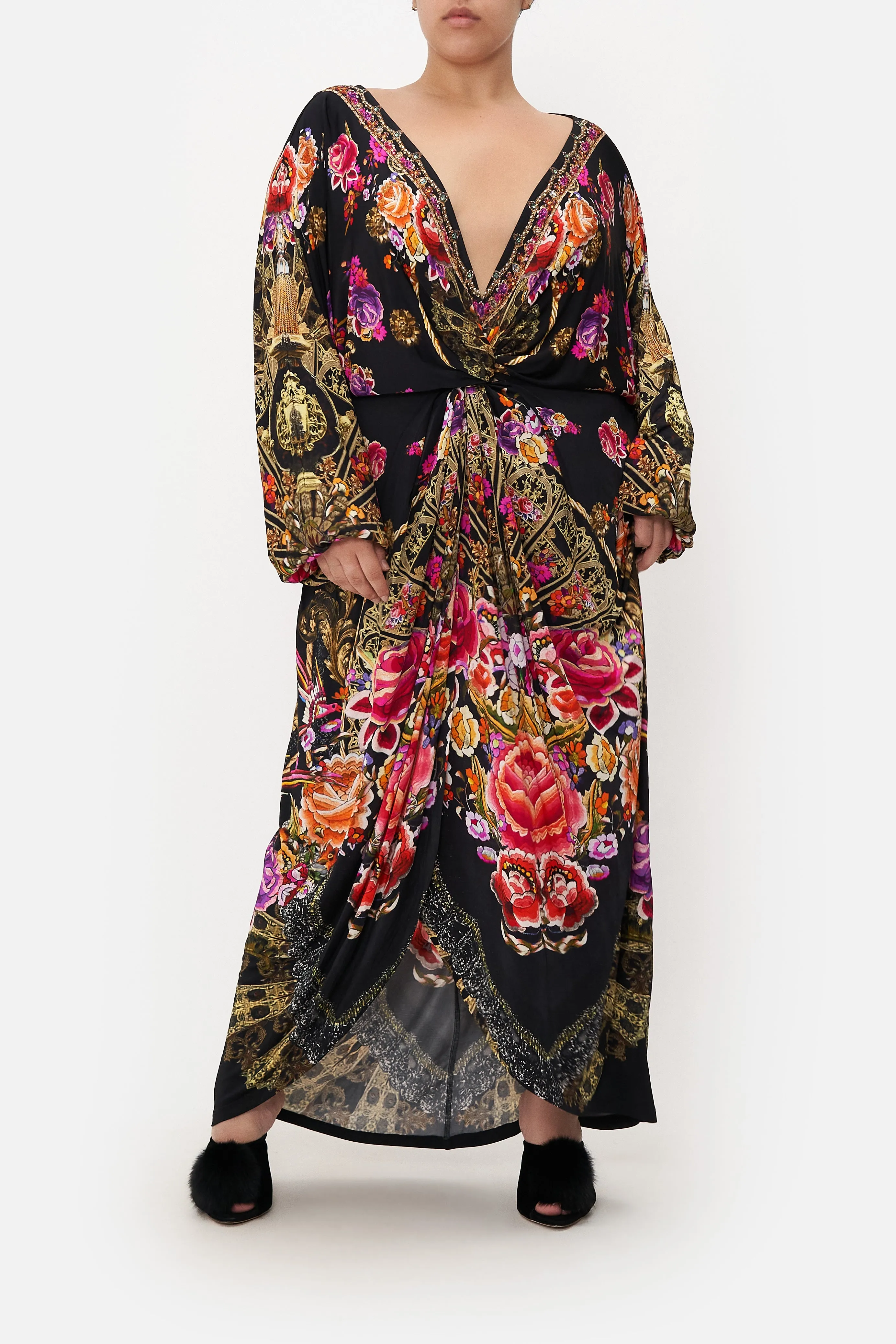 LONG SPLIT FRONT TWIST DRESS DANCE WITH DUENDE