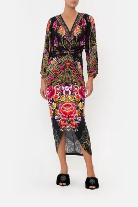 LONG SPLIT FRONT TWIST DRESS DANCE WITH DUENDE