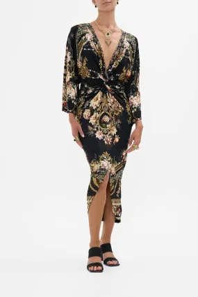 LONG SPLIT FRONT TWIST DRESS DYNASTY DAZE
