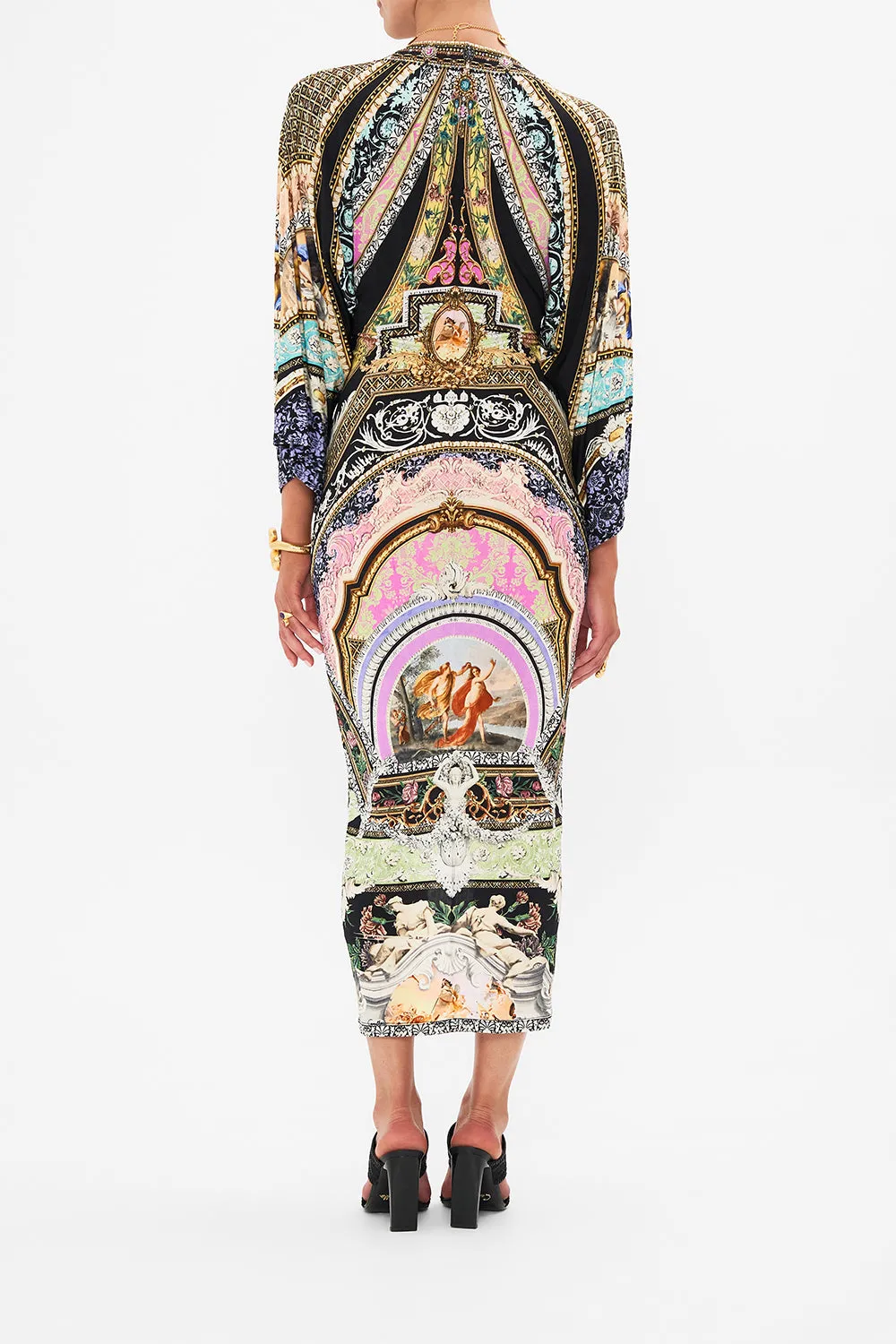 LONG SPLIT FRONT TWIST DRESS FLORENCE FIELD DAY