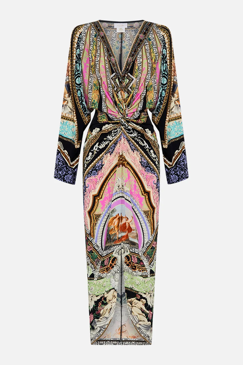 LONG SPLIT FRONT TWIST DRESS FLORENCE FIELD DAY