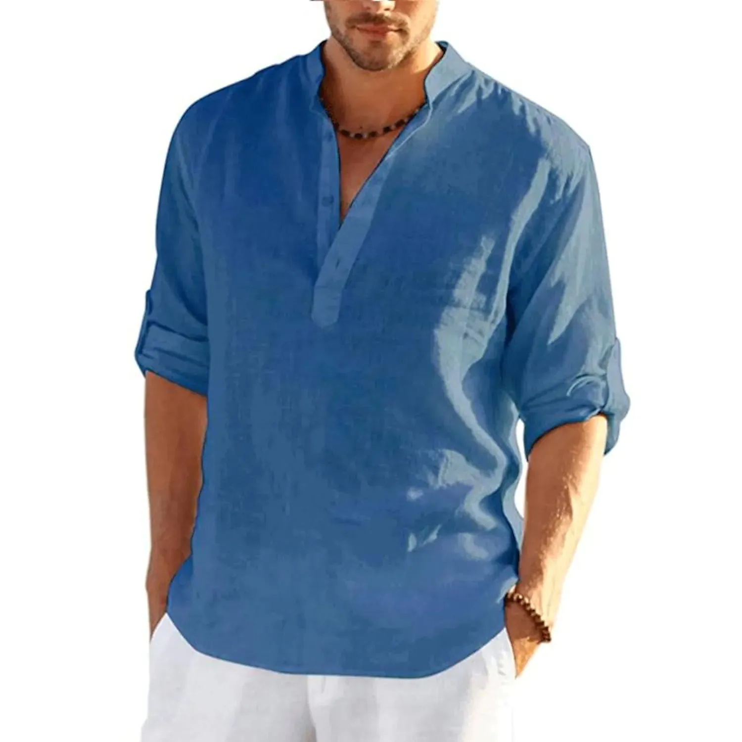 Men's Breathable Quick Dry Button Down Shirt T-Shirt Top
