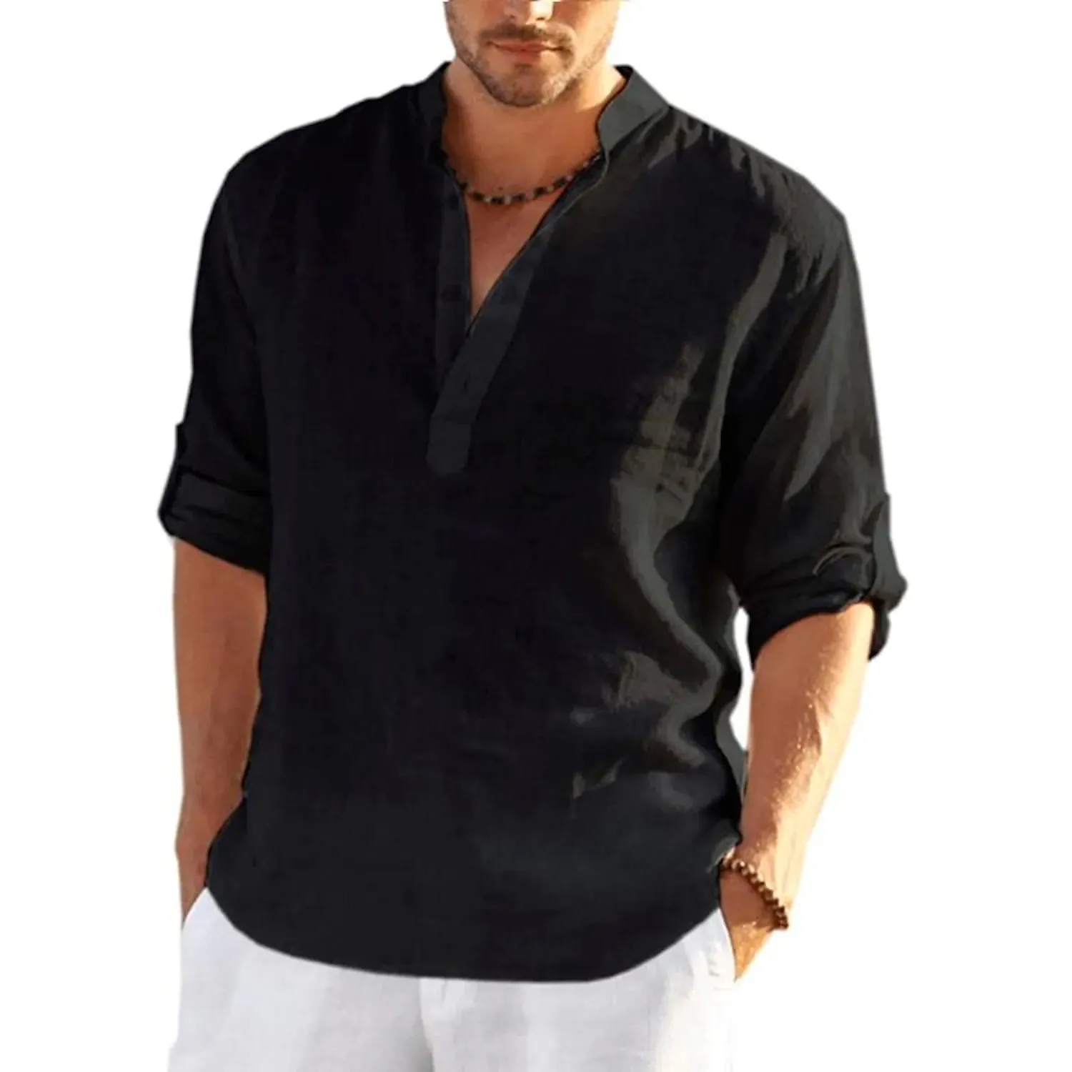 Men's Breathable Quick Dry Button Down Shirt T-Shirt Top