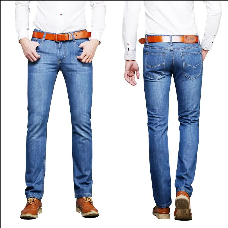 Men's jeans straight loose waist - slim jeans trousers
