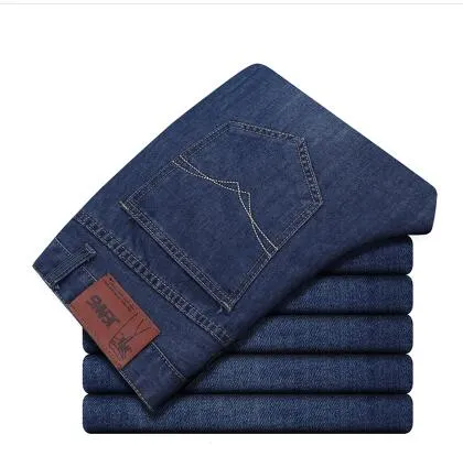 Men's jeans straight loose waist - slim jeans trousers