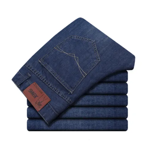 Men's jeans straight loose waist - slim jeans trousers