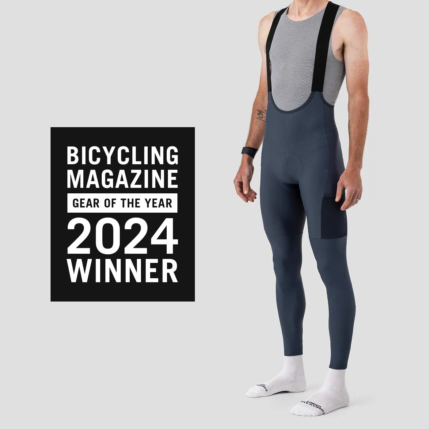Men's Lightweight Cargo Bib Tight - Stone Blue