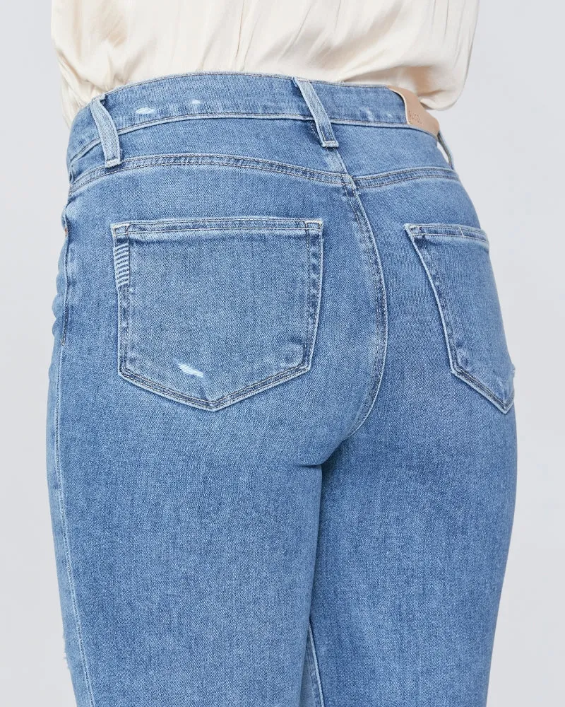 Paige Cindy Crop With Exposed Buttonfly - Say Anything Distressed