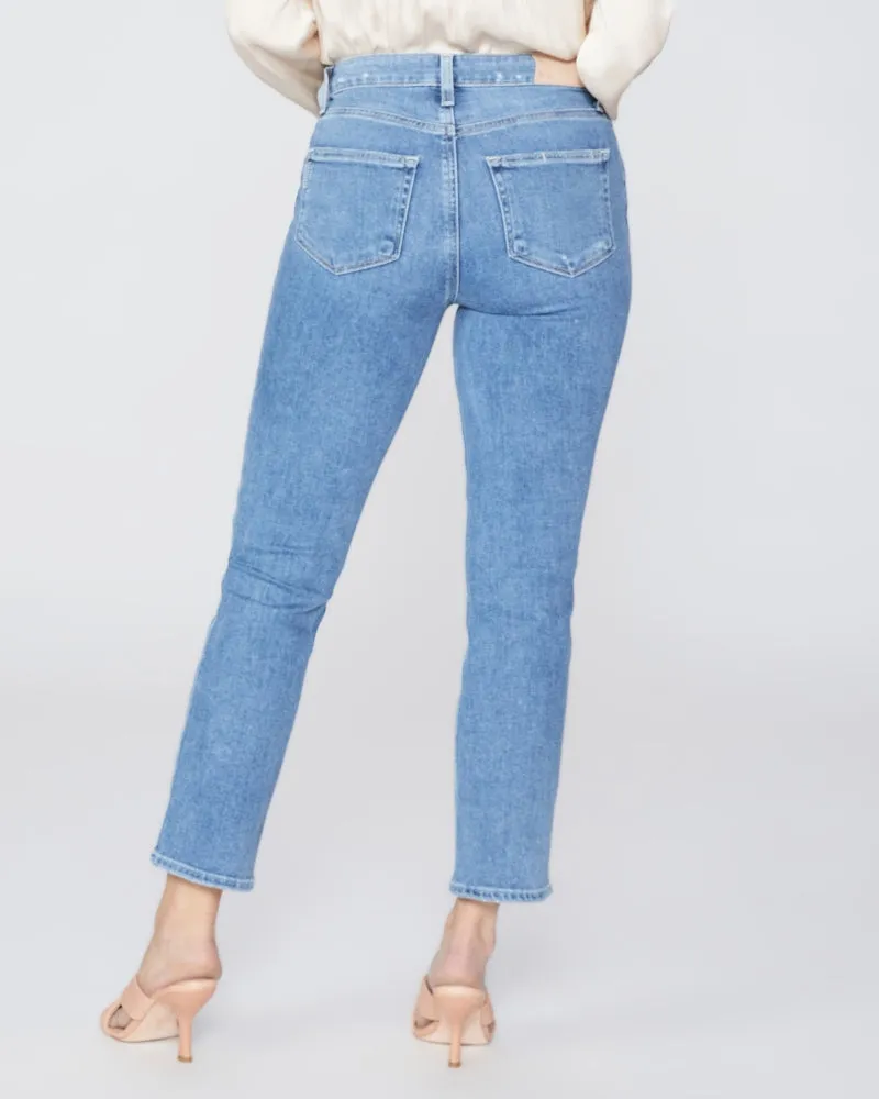 Paige Cindy Crop With Exposed Buttonfly - Say Anything Distressed