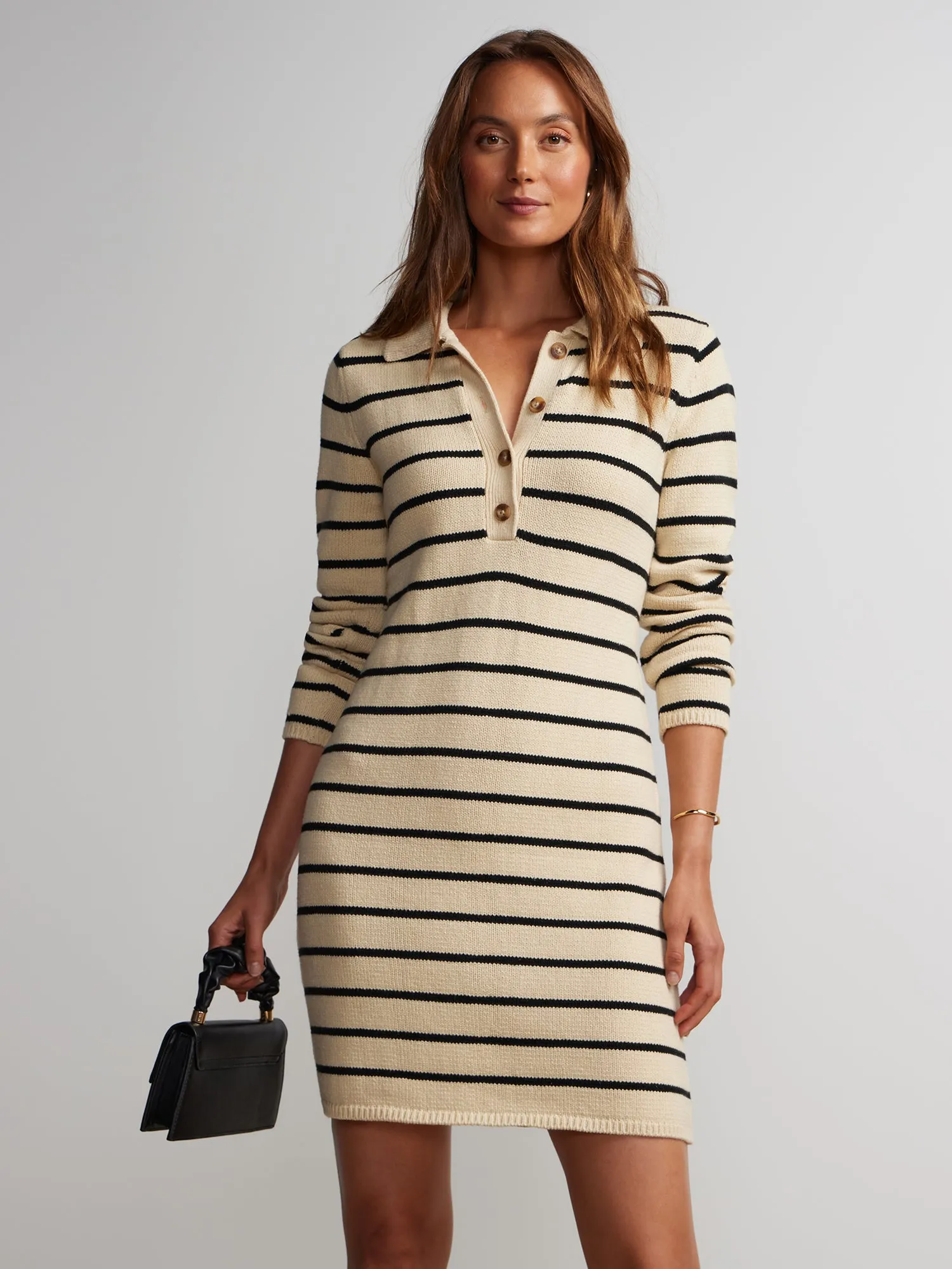 Polo Rib Knit Mini Dress