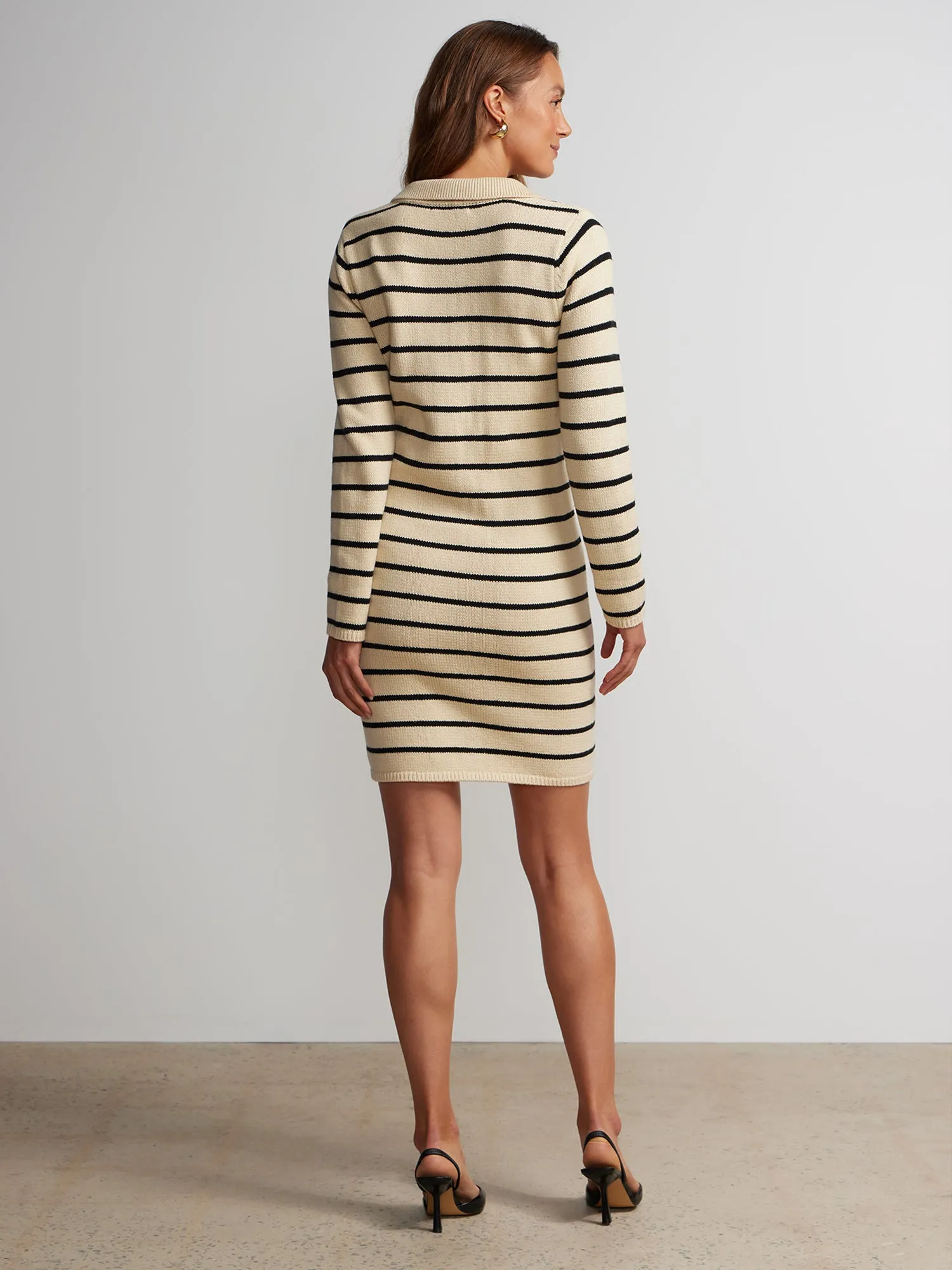 Polo Rib Knit Mini Dress