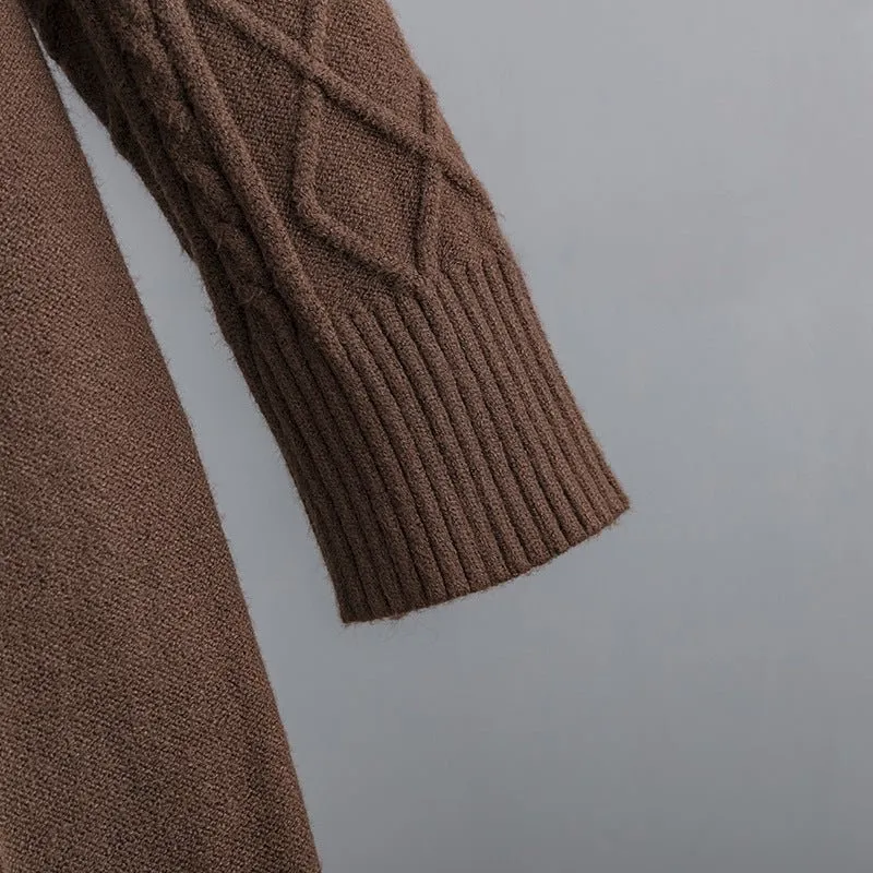 Pre Order:  Turtleneck Textured Knit Sweater Dress