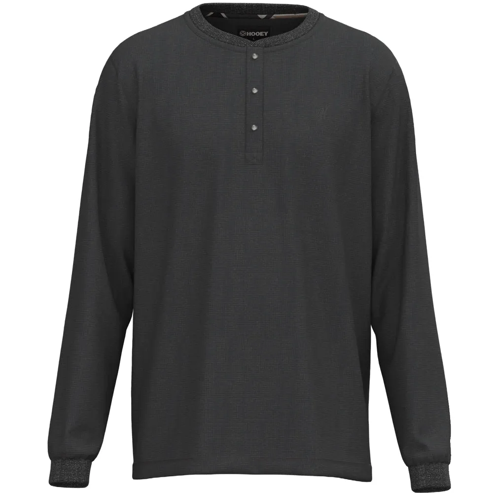 "Henley" Ashphalt w/Tan & Grey Aztec detailing Long Sleeve Thermal Shirt