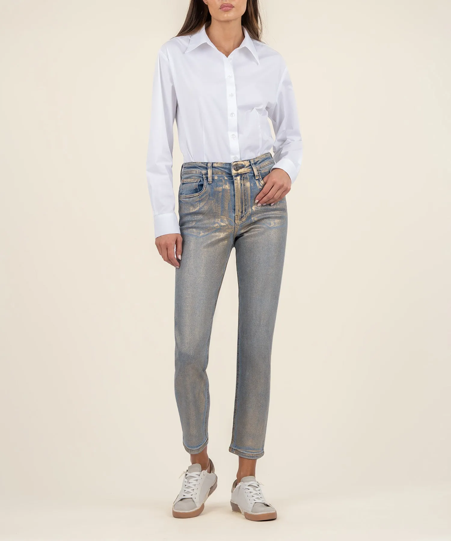 Rachael Coated High Rise Mom Jean