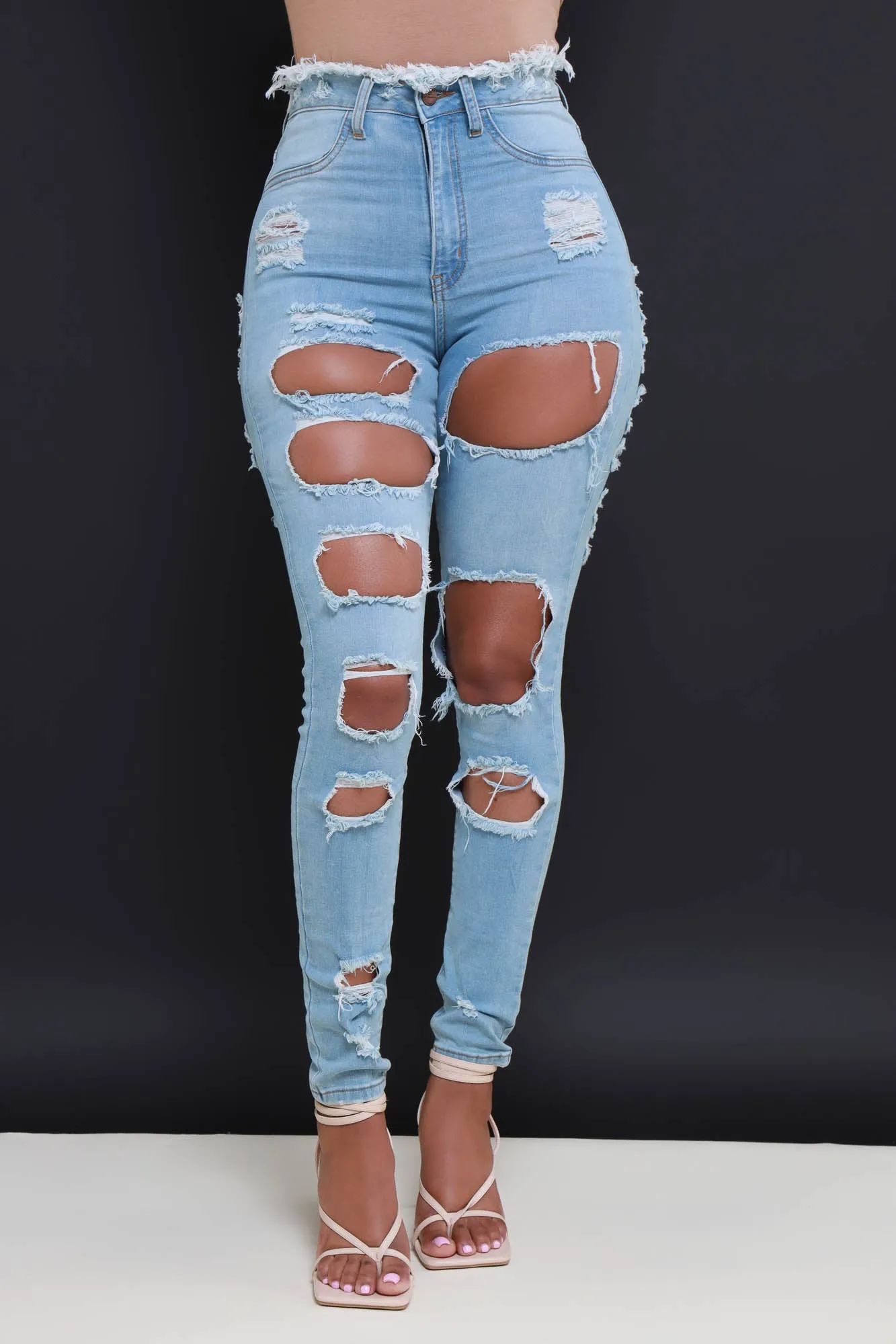 Refill High Rise Distressed Jeans - Light Wash