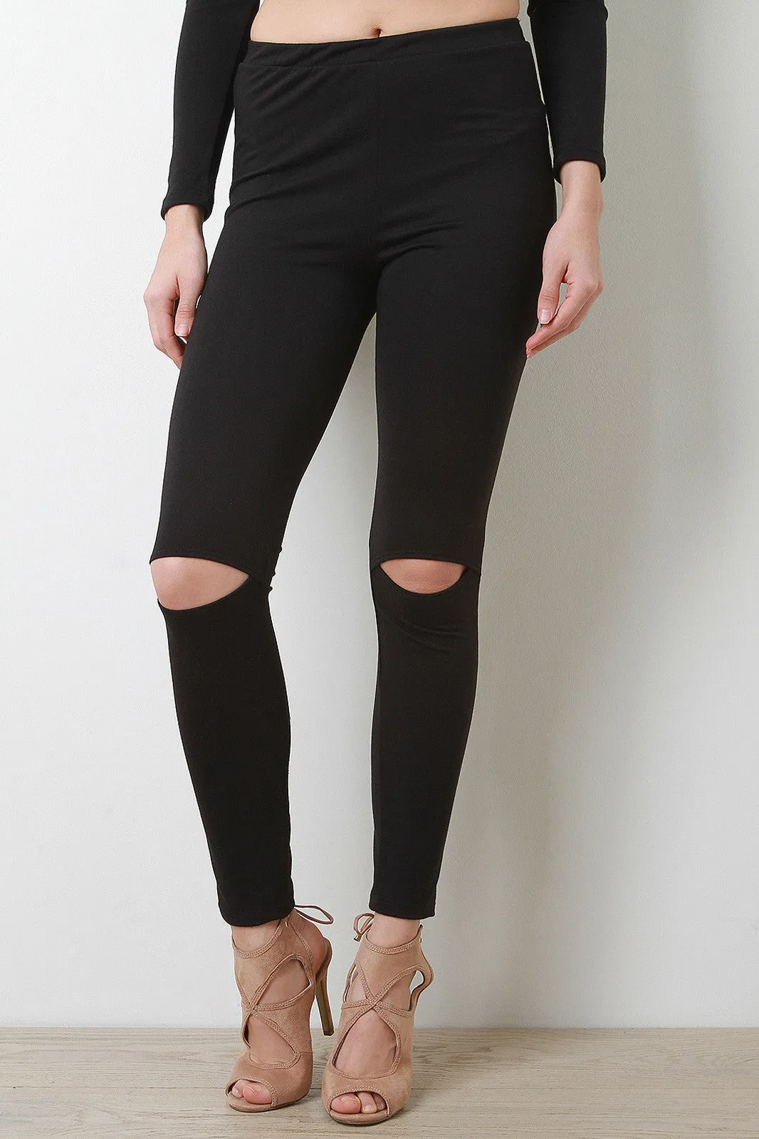 Slit Knees Leggings