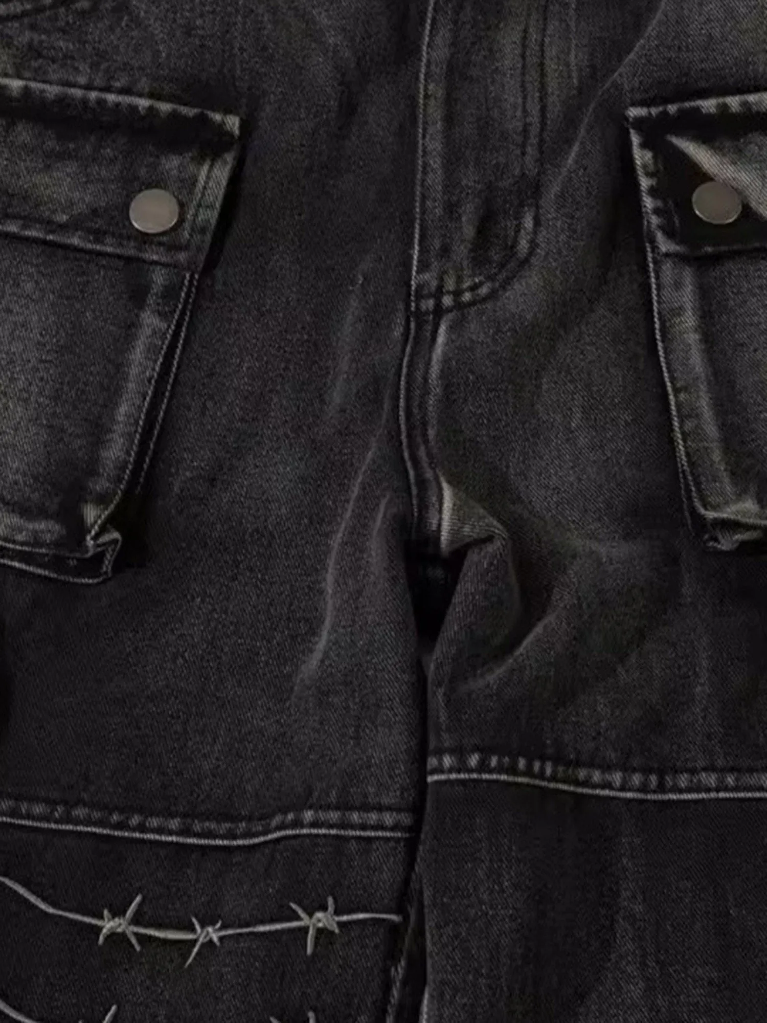 Sneakerhill High Street Embroidery Hip-Hop Jeans - 2122