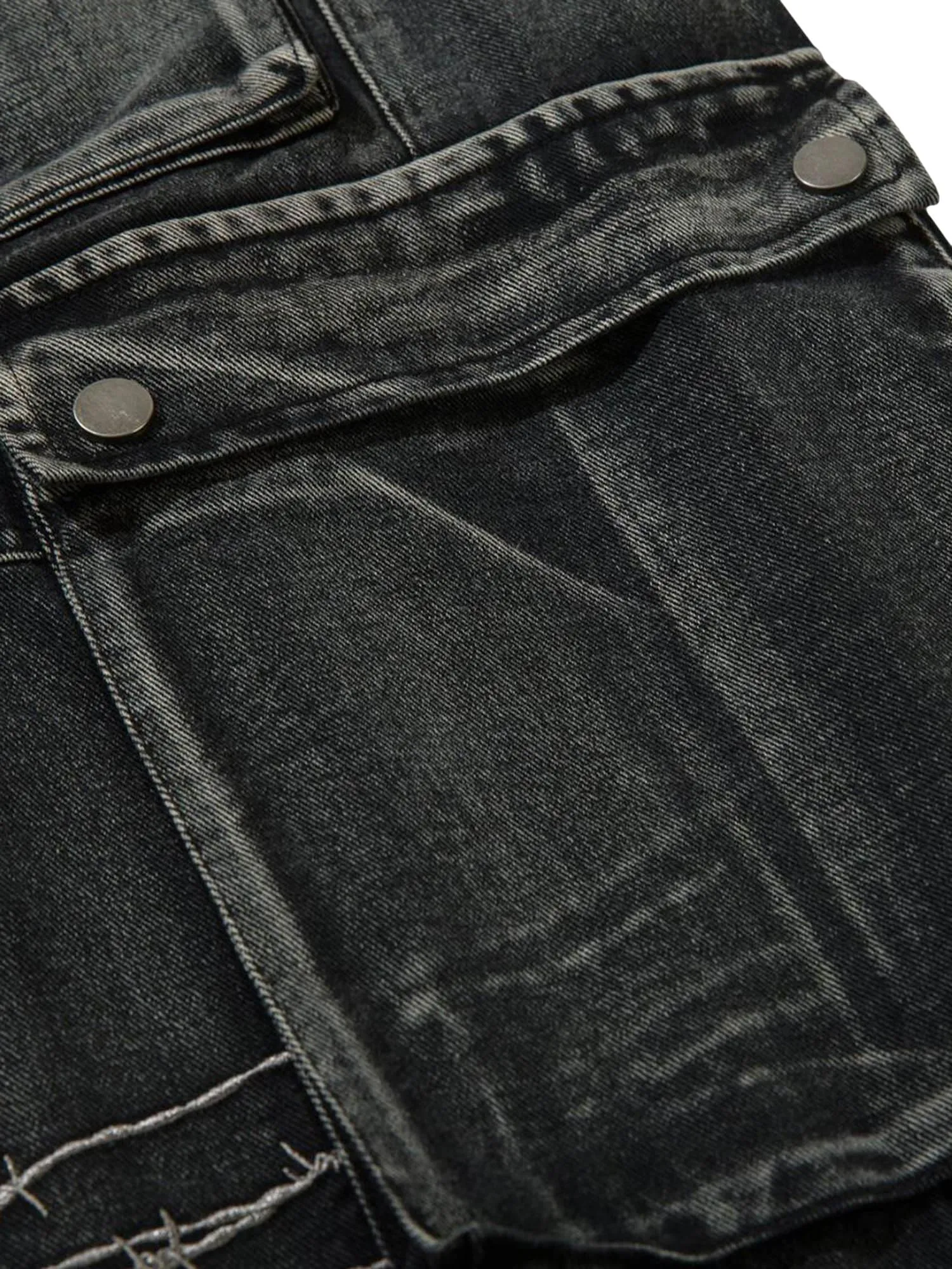 Sneakerhill High Street Embroidery Hip-Hop Jeans - 2122