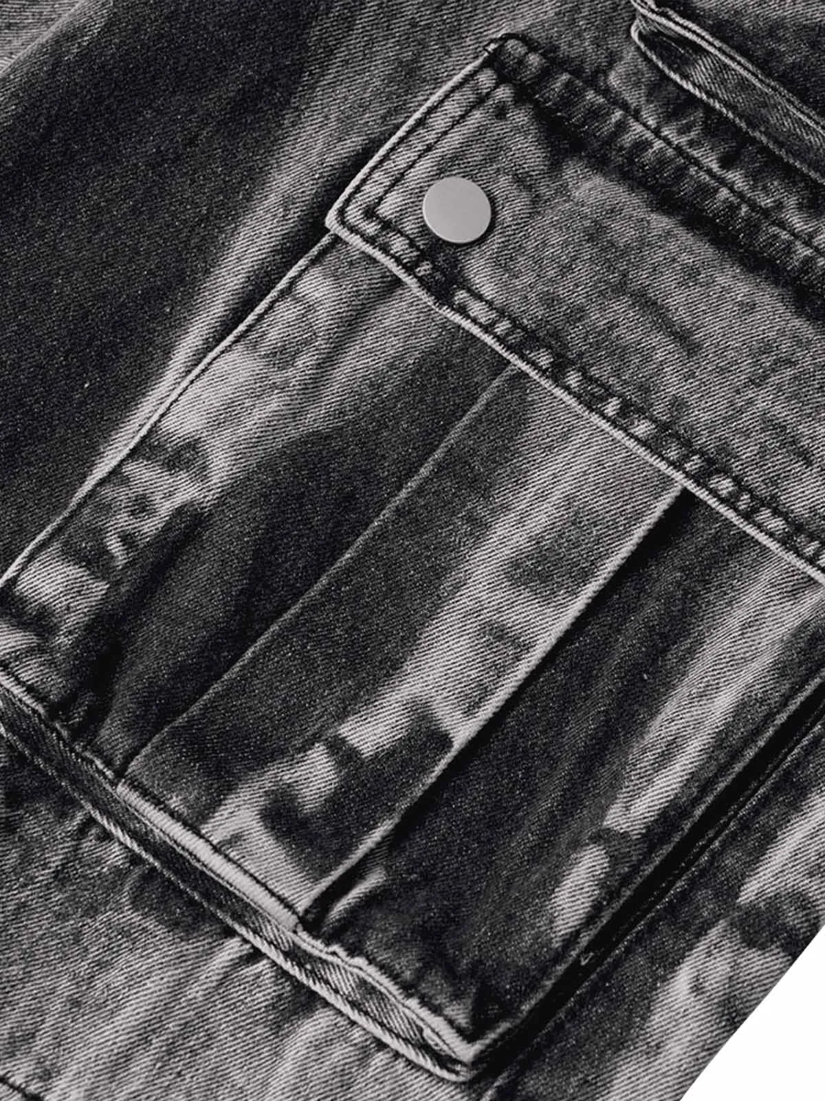 Sneakerhill High Street Washed Distressed Work Jeans - 2163