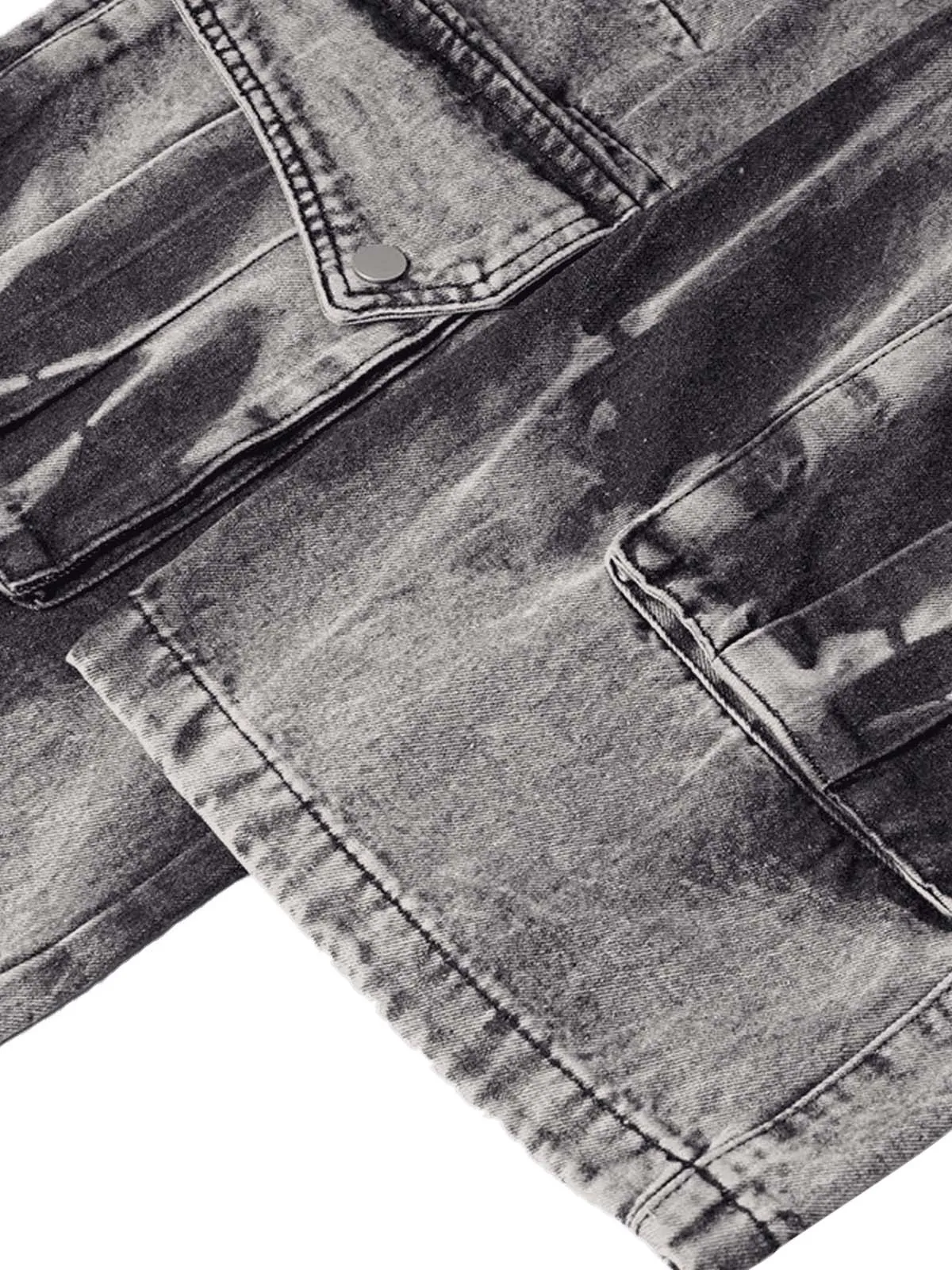 Sneakerhill High Street Washed Distressed Work Jeans - 2163