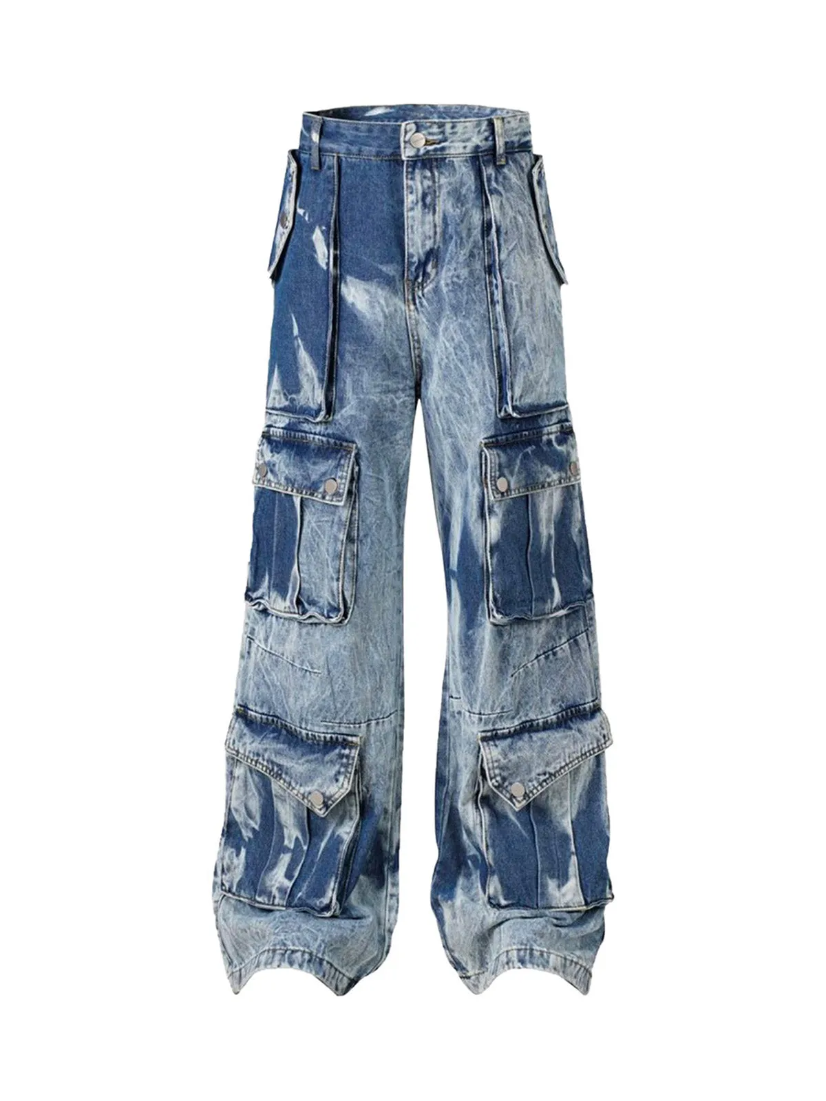 Sneakerhill High Street Washed Distressed Work Jeans - 2163