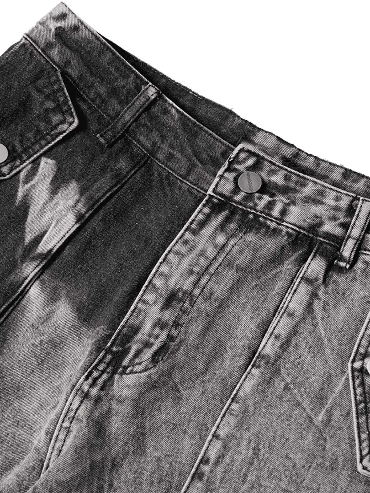 Sneakerhill High Street Washed Distressed Work Jeans - 2163