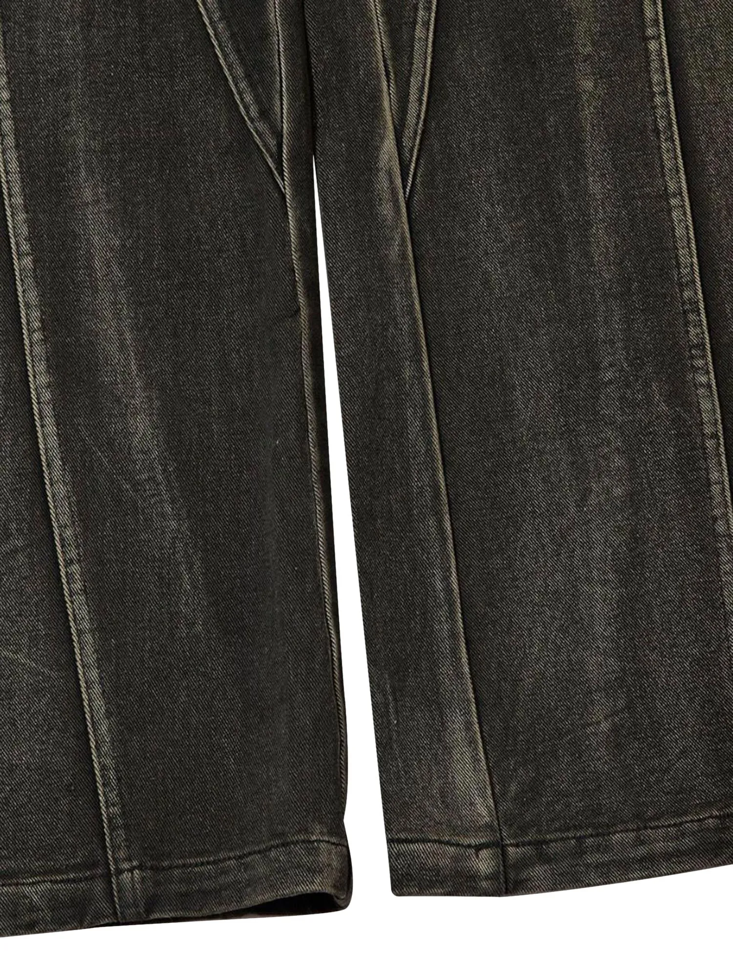 Sneakerhill Washed Split Design Hip-Hop Horn Jeans - 2138