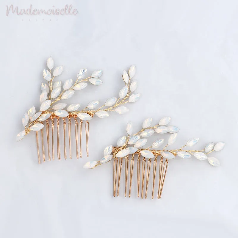 Snow White Crystal Comb (Set of 2)