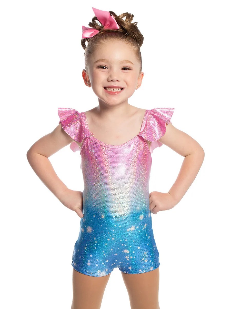 Sparkling Gems Cami Biketard with Flutter Sleeves