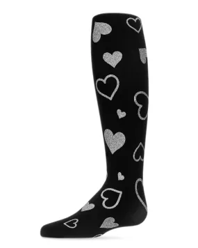 Sparkling Glitter Heart Tights