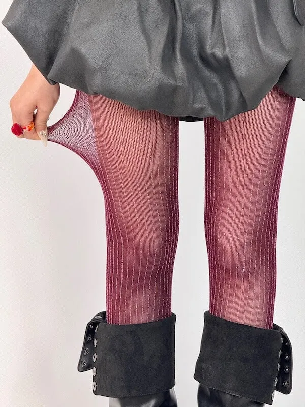 Sparkling shiny striped tights