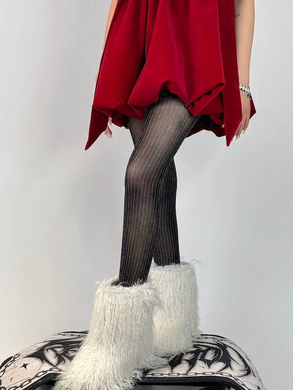 Sparkling shiny striped tights