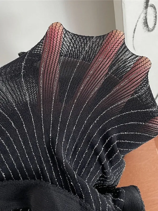 Sparkling shiny striped tights