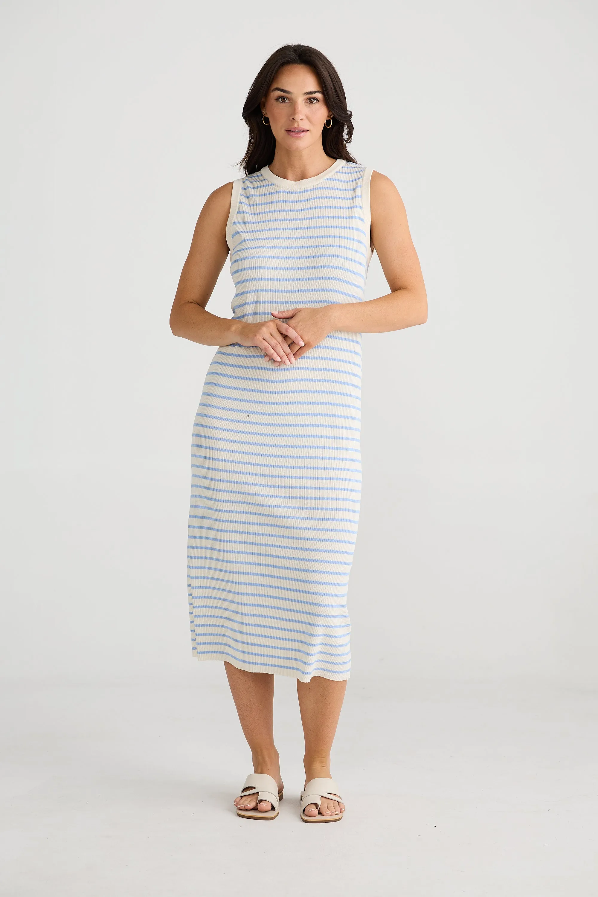 Squad Dress, Blue Ecru