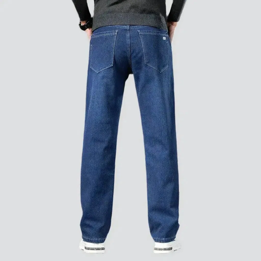 Stonewashed men's straight jeans