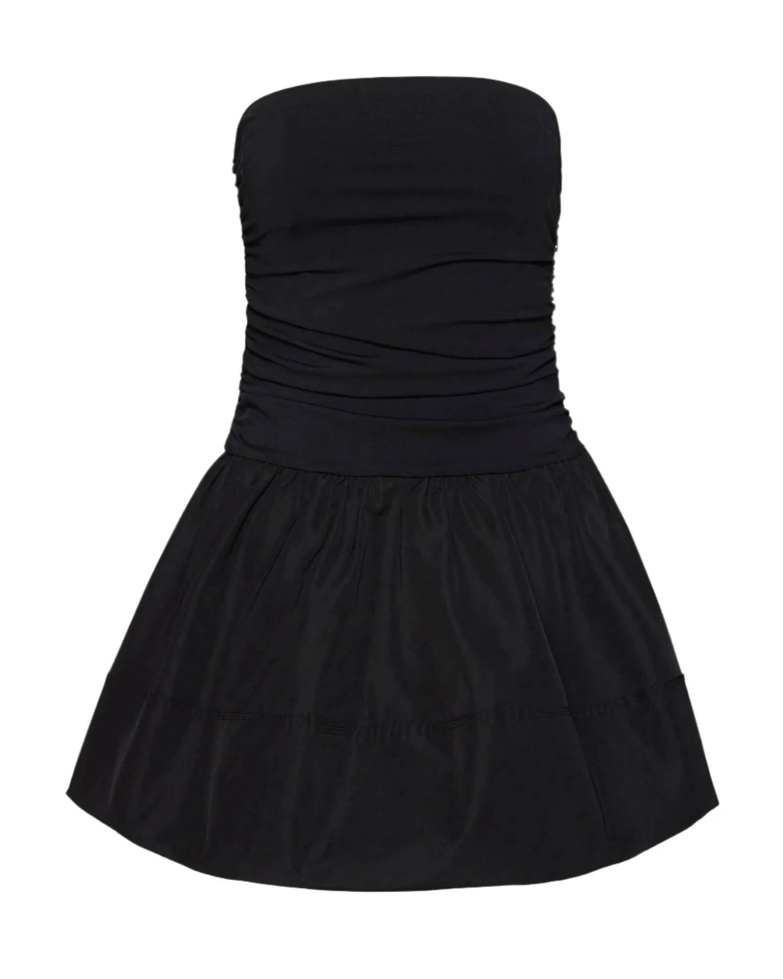 Strapless Bubble Hem Dress Black