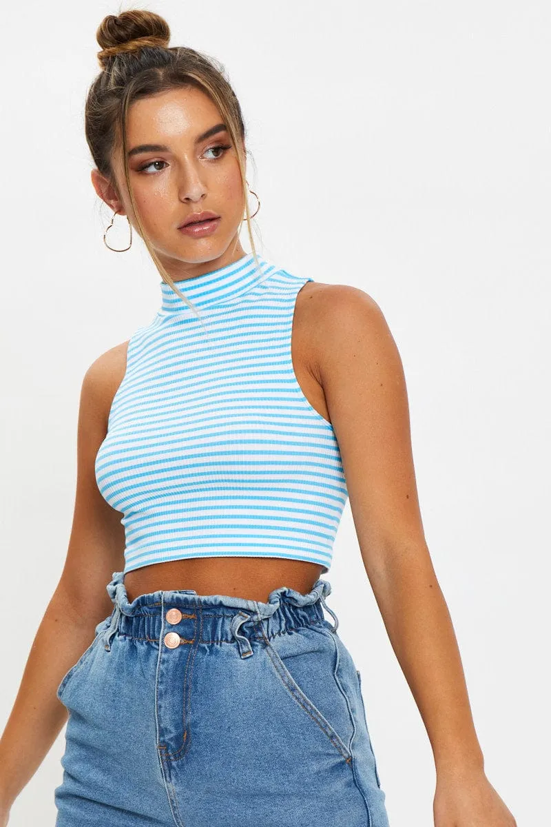 Stripe Turtleneck Top