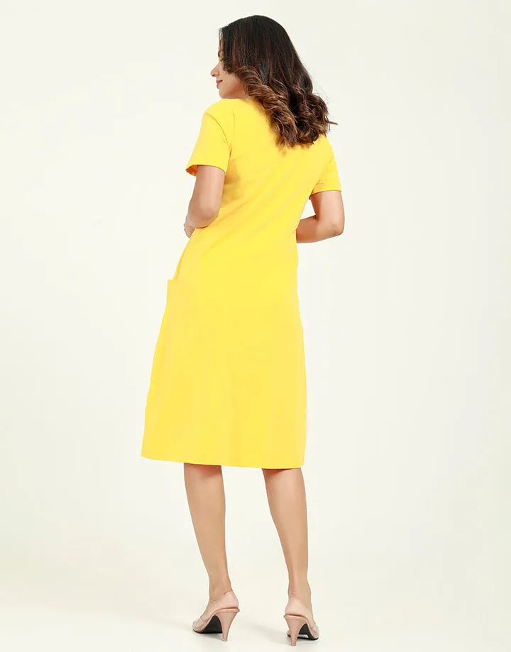 T-Shirt Dress with Star Neck Line
