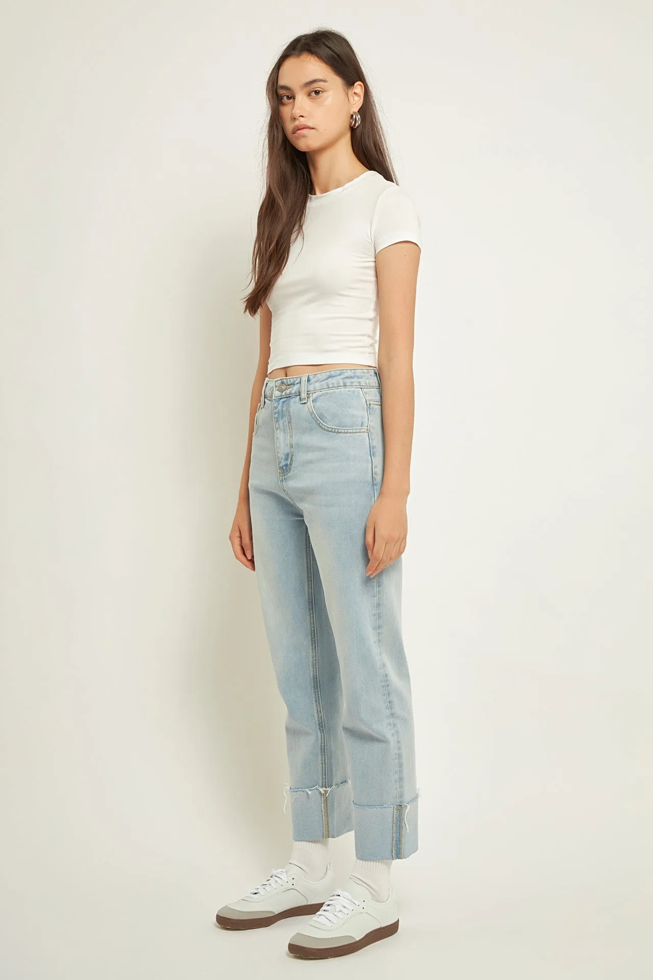Turn Over Hem Regular Fit Jeans