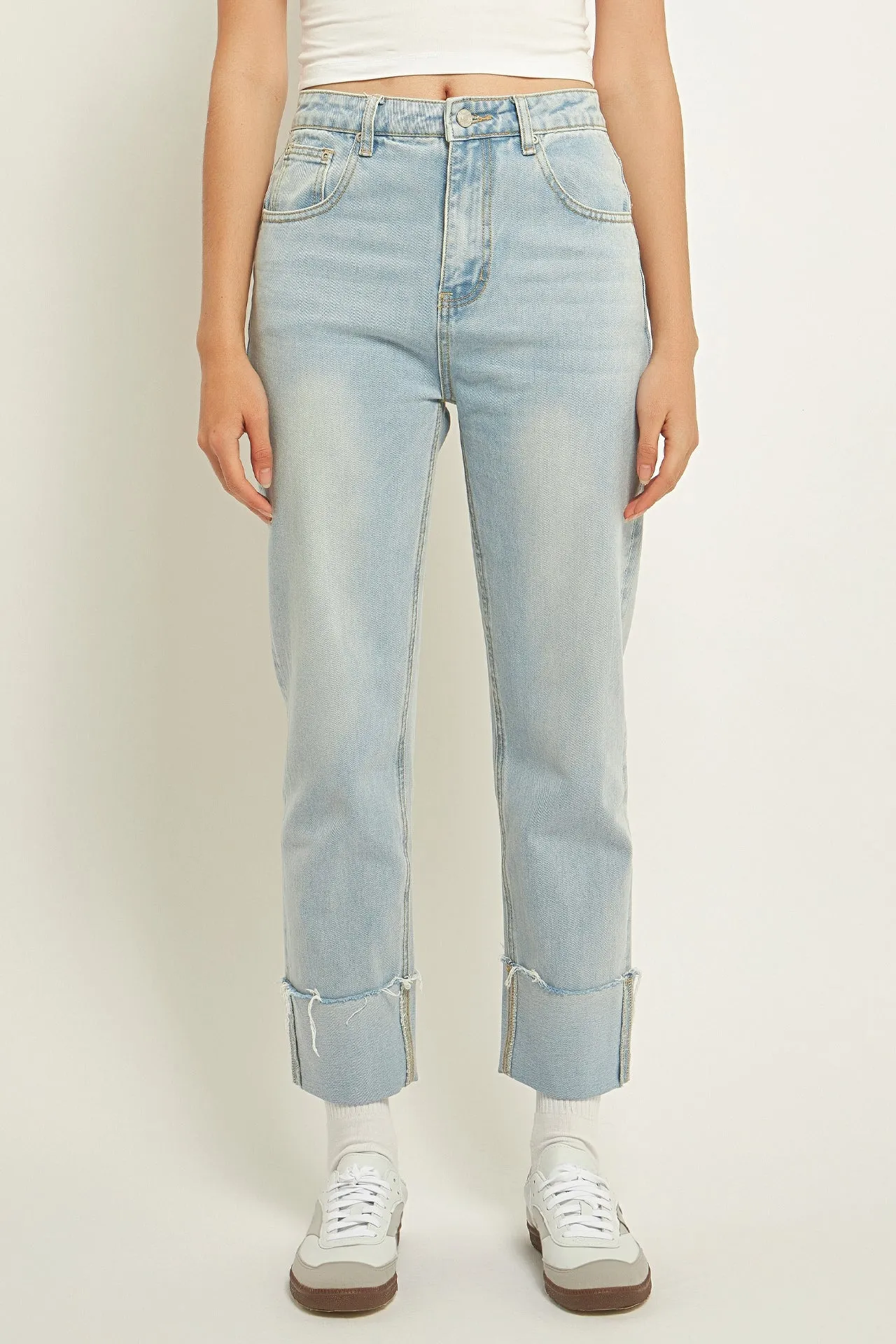 Turn Over Hem Regular Fit Jeans