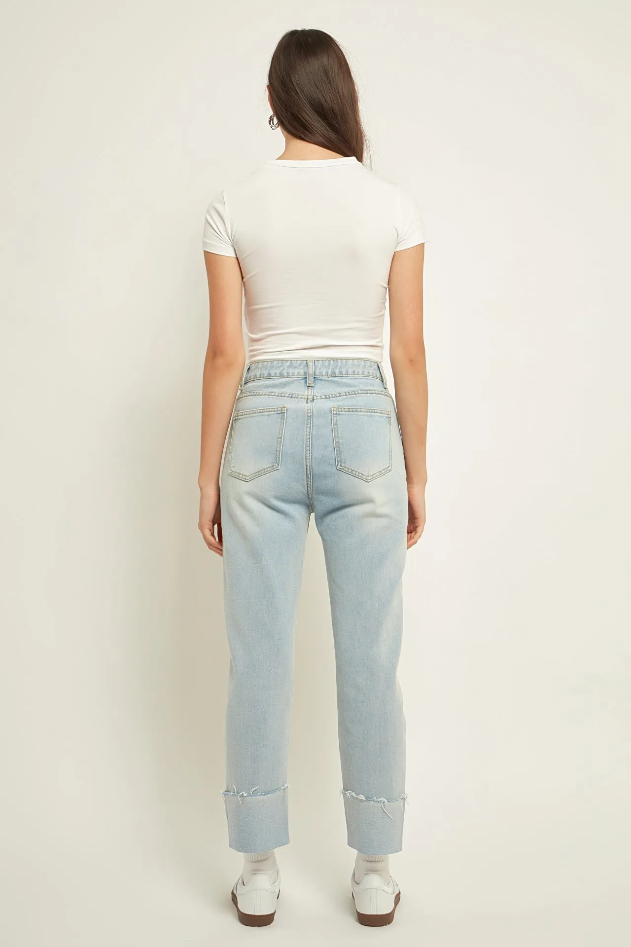 Turn Over Hem Regular Fit Jeans