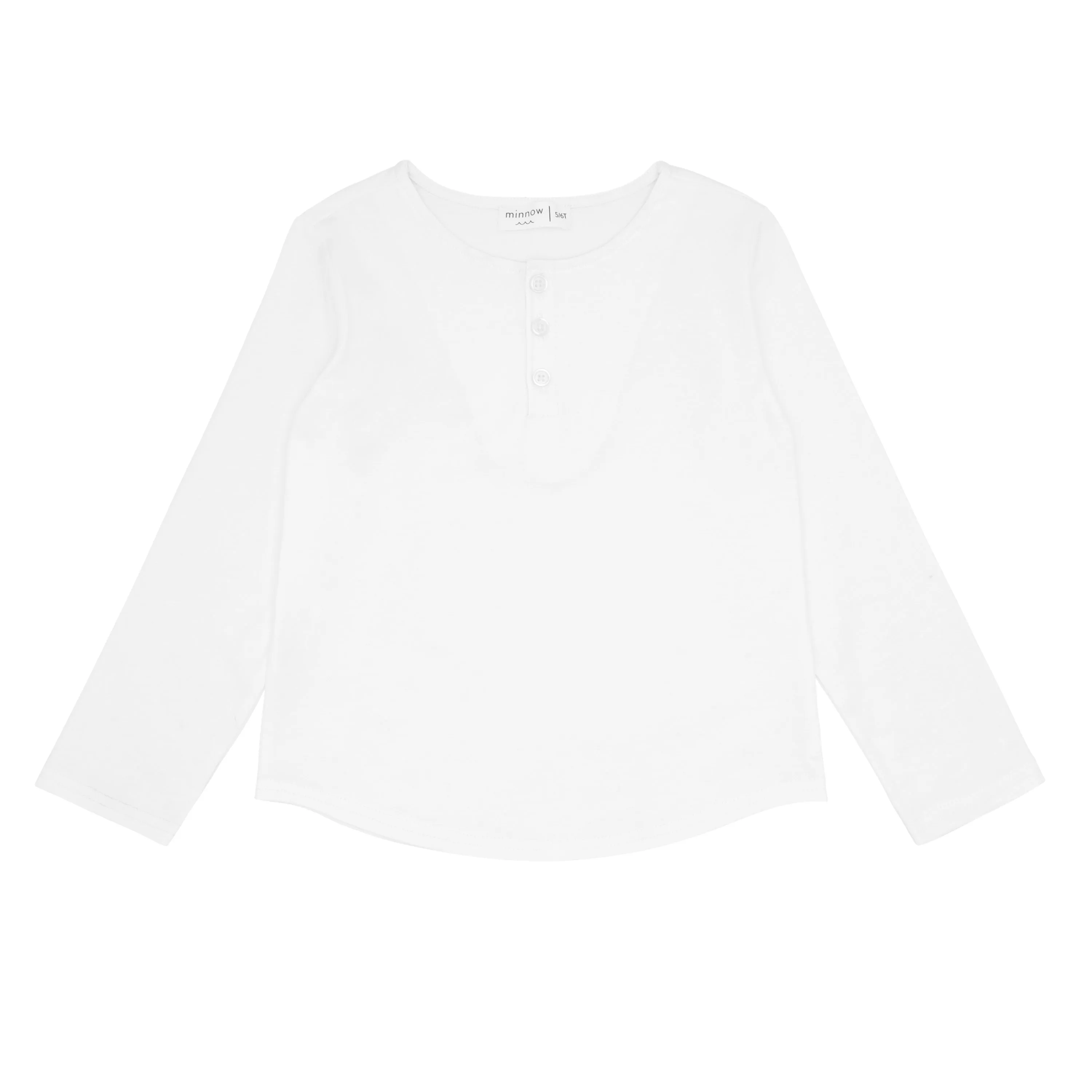 unisex white long sleeve henley