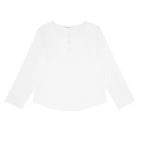 unisex white long sleeve henley