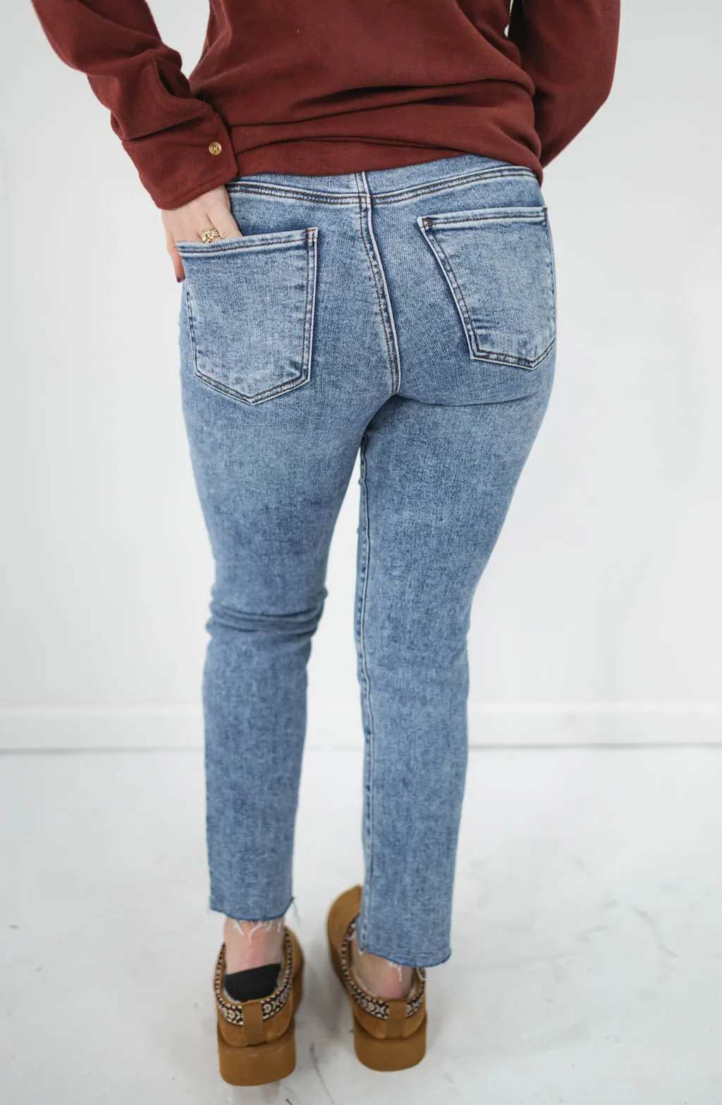 Vintage Wash High Rise Ankle Straight Jeans | Kut from the Kloth