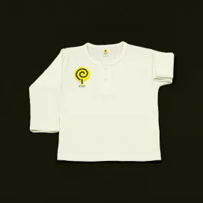 White Waffle-knit Henley