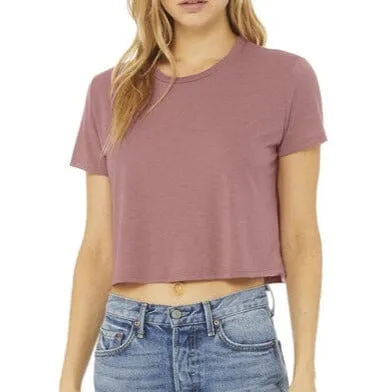 Womens Flowy Cropped T-Shirt (Mauve)