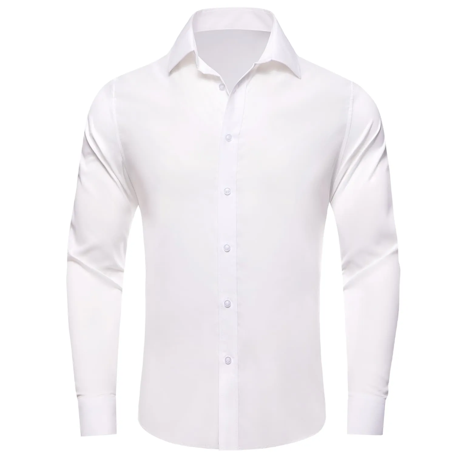 YourTies White Solid Long Sleeve Shirt with Sky Blue Floral Silk Tie for Men